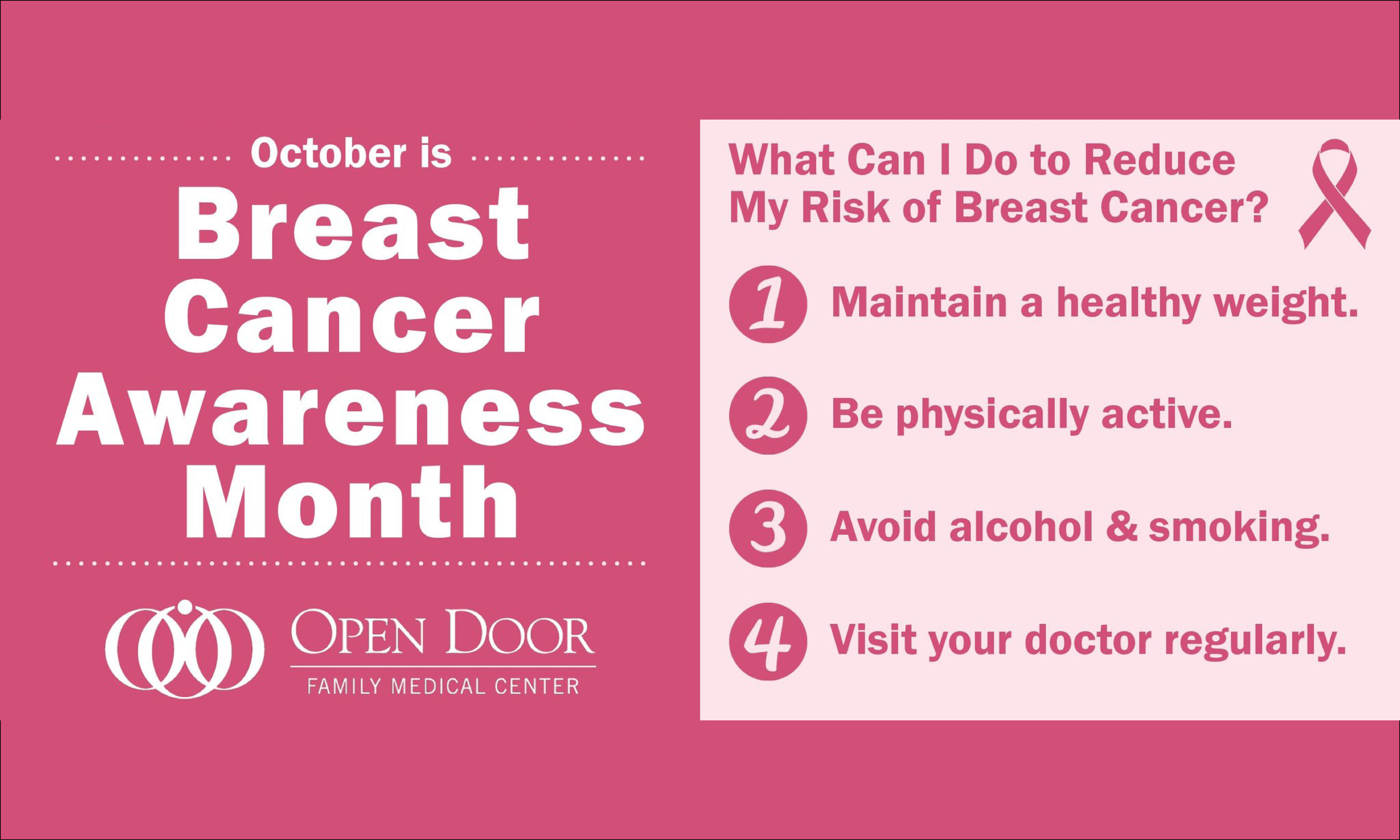 Breast Cancer Awareness Month: Small Steps to Help Prevent Breast Cancer -  Capital Women's Care